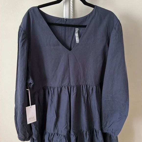 NWT Emma Knudsen Frankie dark navy blue tiered midi dress, size 3X - Picture 4 of 12